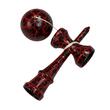 Jucărie din Lemn Kendama  – Joc de Îndemânare și Coordonare pentru Copii și Adulți, negru-rosu, cracks