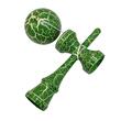 Jucărie din Lemn Kendama – Joc de Îndemânare și Coordonare pentru Copii și Adulți, verde, cracks