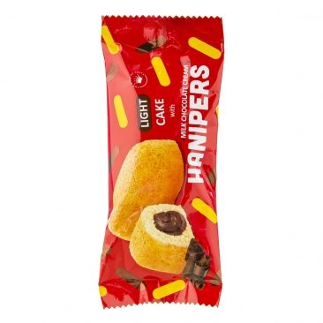 Prăjitură cu vanilie și umplutură cacao Hanipers, 36 g