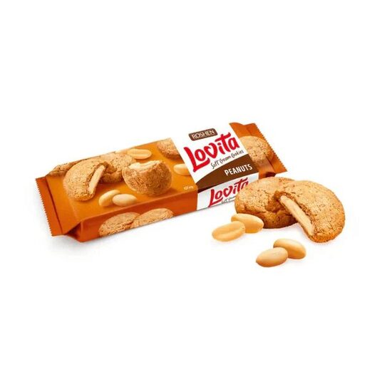 Biscuiti cu crema de alune Roshen Lovita 127g