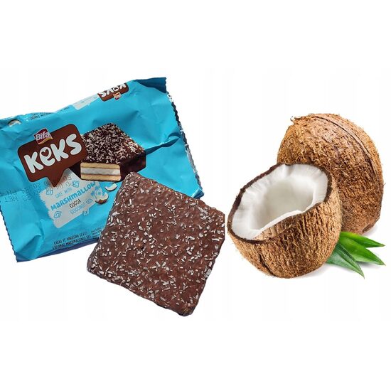Prajitura cu marshmallow si glazura de cacao si cocos, Bifa Keks, 35g