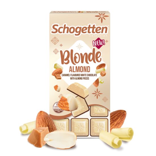 Tableta de ciocolata Schogetten Blonde Almond 100g – Editie limitata cu migdale crocante, 100g