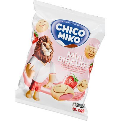 Biscuiti cu crema de capsuni Chico Miko 30 g, 24 bucati