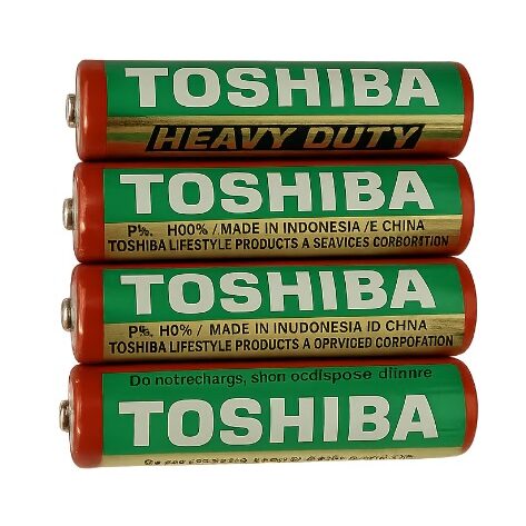 Set 4 baterii AA, Toshiba Heavy Duty, R6, 1.5V, ambalate in folie