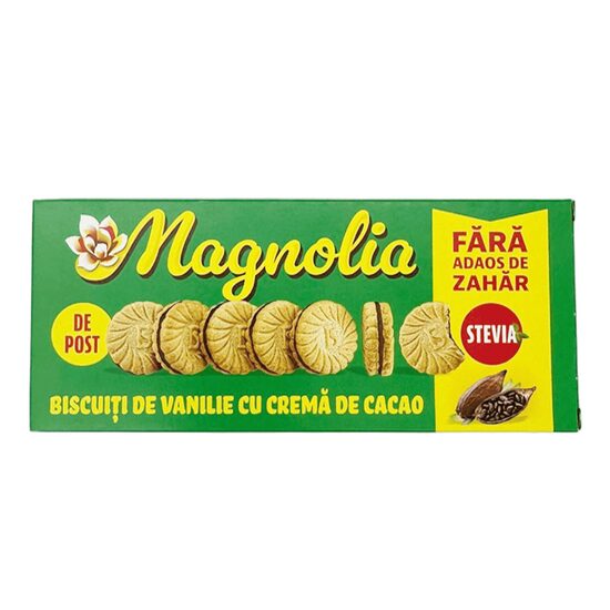 Biscuiti cu vanilie si crema de cacao, fara zahar, Magnolia, 130 g