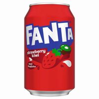 Bautura carbogazoasa cu aroma de capsuni si kiwi Fanta, doza, 0.33 l