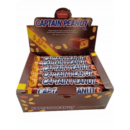 Baton de ciocolata cu nuga si caramel Captain Peanut 50g