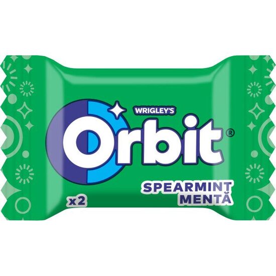 Orbit Spearmint guma de mestecat cu aroma de menta 2 drajeuri, 100 bucati