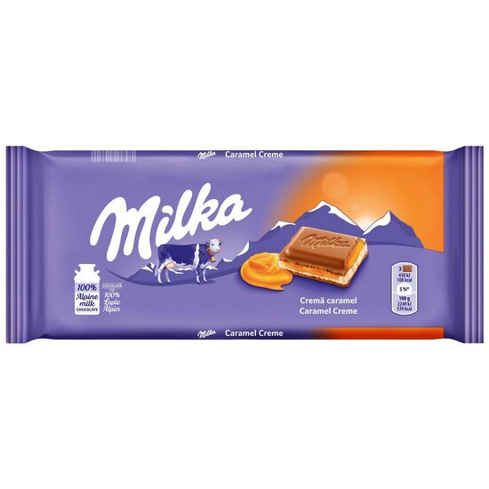 Ciocolata Milka umpluta cu crema caramel 100g