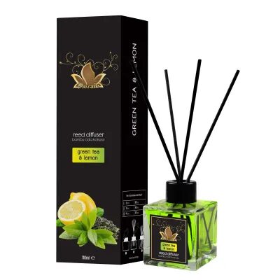 Odorizant de camera cu betisoare, Mozaic, aroma de ceai verde si lamaie, 100 ml