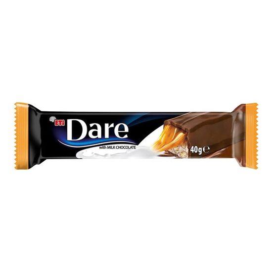 Baton cu ciocolata cu lapte, nuga, caramel si biscuite Dare, 40 g