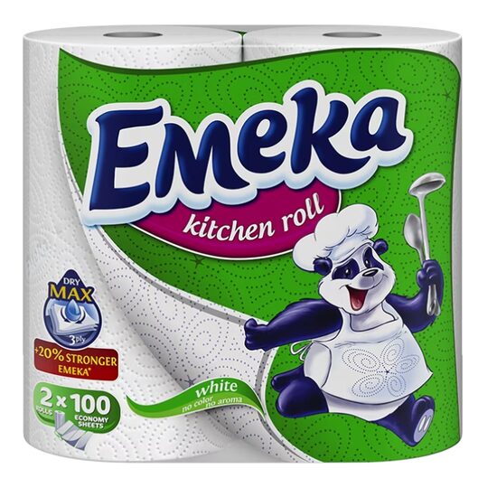 Set 2 Prosoape hartie Emeka, 3 straturi, 100 foi (White)