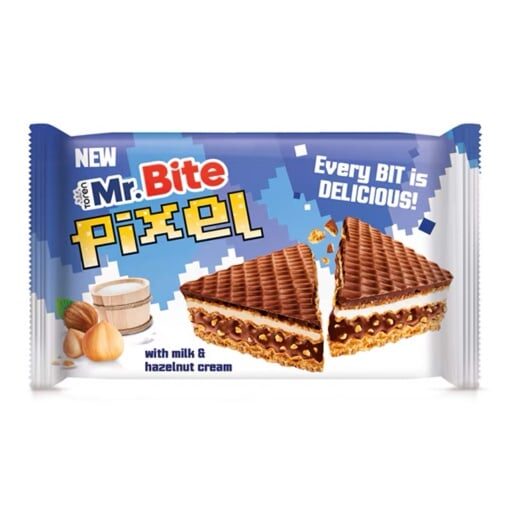 Napolitana cu crema de lapte si alune Mr. Bite Pixel, Toren, 38 g
