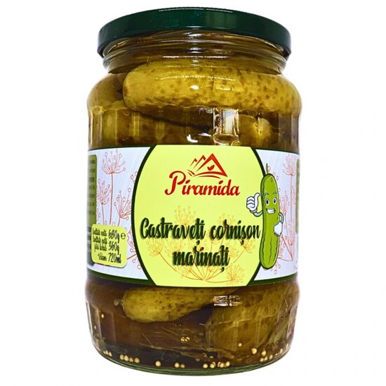Castraveti cornison marinati 3-6cm Piramida 720ml