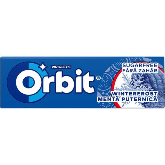 Orbit Winterfrost guma de mestecat cu arome de menta si mentol, 14 g, 30 seturi