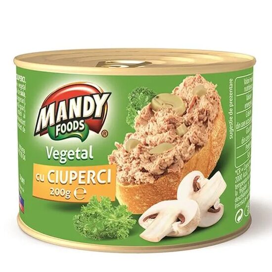 Pateu vegetal cu ciuperci Mandy, 200g