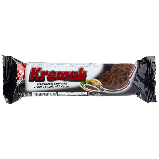 Biscuiti Kremali cu crema de cacao, Eti,  45g