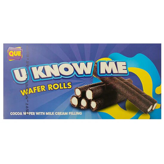 Rulouri de napolitane cu umplutură de cacao și cremă Que U Know, 100G