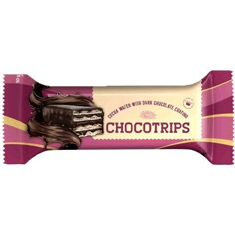 Baton de napolitana cu crema de cacao invelita in ciocolata neagra, Chocotrips, 50g