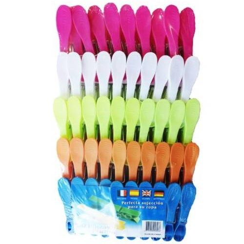 Cârlige din plastic color pentru rufe – set 144 bucăți