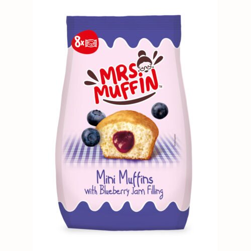 Mini briose umplute cu gem de afine Mrs. Muffin, 200g