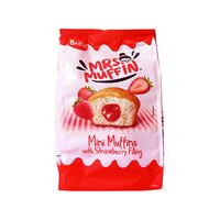 Mini briose umplute cu gem de capsuni Mrs. Muffin, 200g