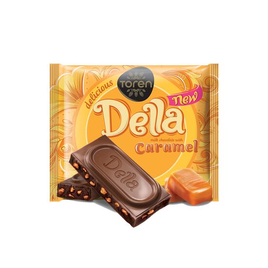 Tableta de ciocolata cu crema caramel Della, 52 g