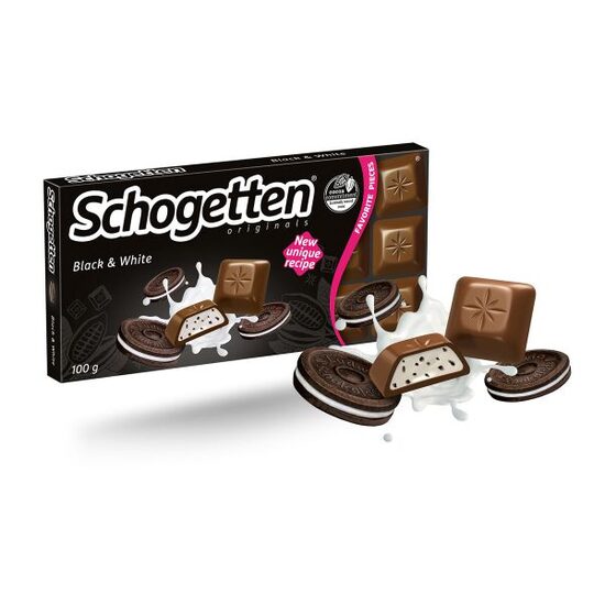 Tableta ciocolata Schogetten Black & White, 100 g