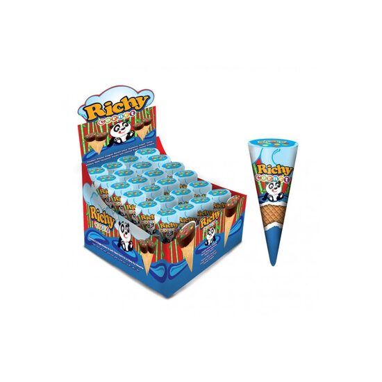 Napolitane Bifa Richy Cornet cu cremă de alune și drajeuri, 25 g