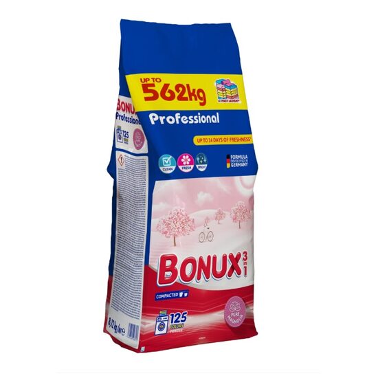 Detergent rufe automat Bonux 3 in 1 Pure Magnolia, pentru rufe colorate, 8,12 kg, 125 spalari