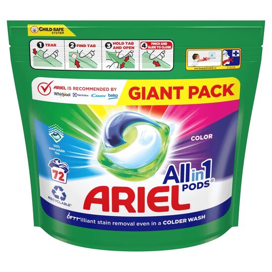 Detergent de rufe capsule, Ariel, Pods All in 1, Alpine, 54 bucati