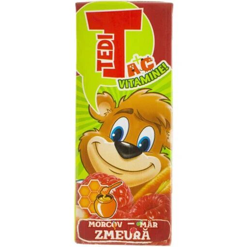 Suc cu Morcov, Măr & Zmeură Tedi, 200ml