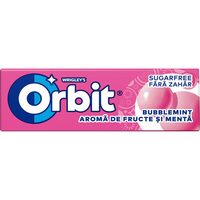 Orbit Bubblemint guma de mestecat cu arome de fructe si menta 14 g, 30 seturi