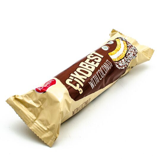 Biscuiti glazurati cu ciocolata si cacao Cikobest 56g