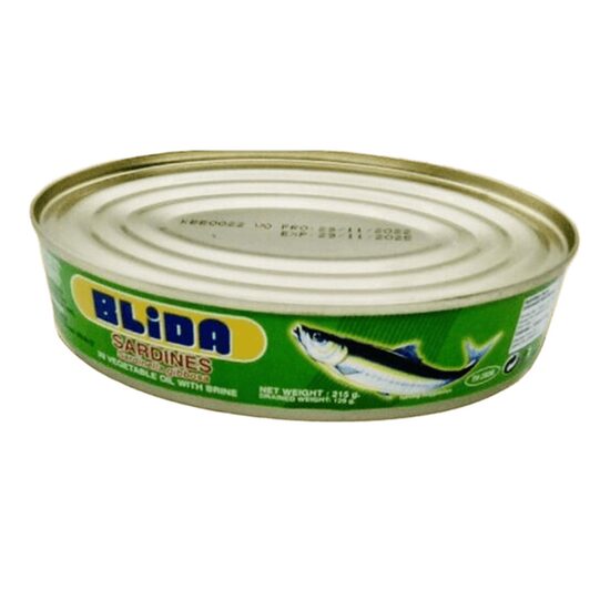 Sardine in ulei vegetal și saramura Blida, 215g