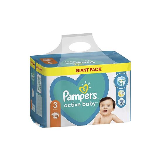 Scutece Active Baby, Nr. 3, 6- 10 kg, 90 buc, Pampers