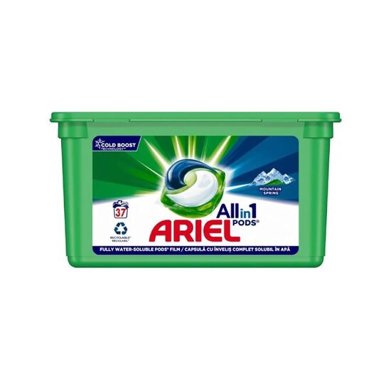 Detergent capsule Ariel All in One PODS Mountain Spring, 37 spalari