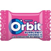 Orbit Bubblemint guma de mestecat cu arome de fructe si menta 2 drajeuri. 100 buc
