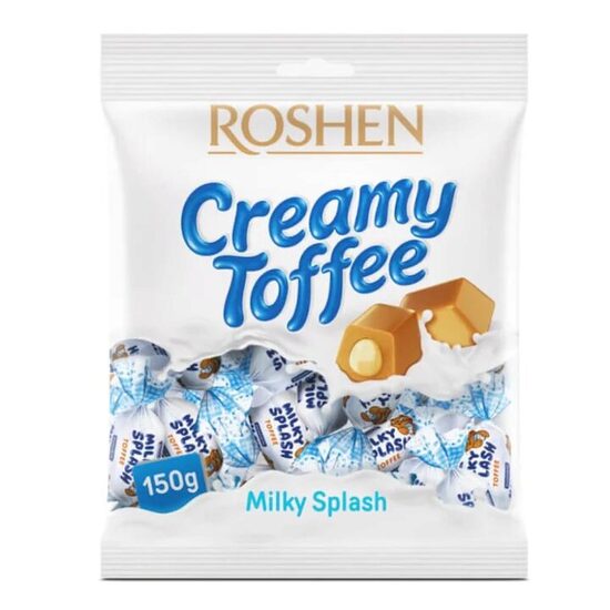 Caramele Roshen Milky Splash, 150g, Gust de Lapte