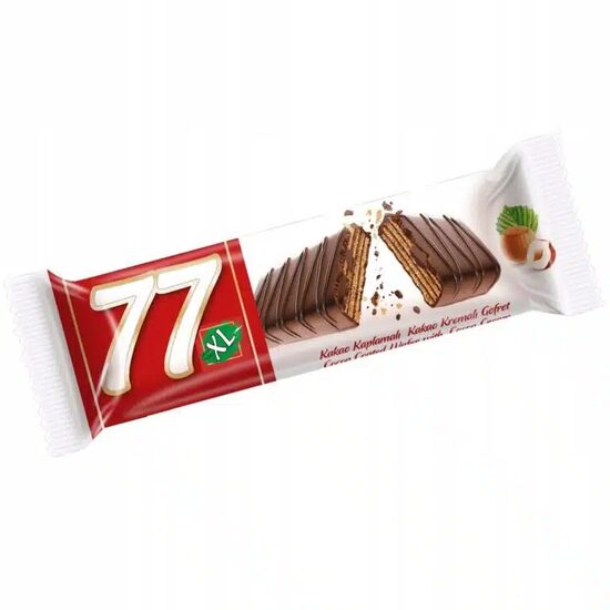 Napolitana cu glazura de ciocolata si crema de alune 77 XL, 60g