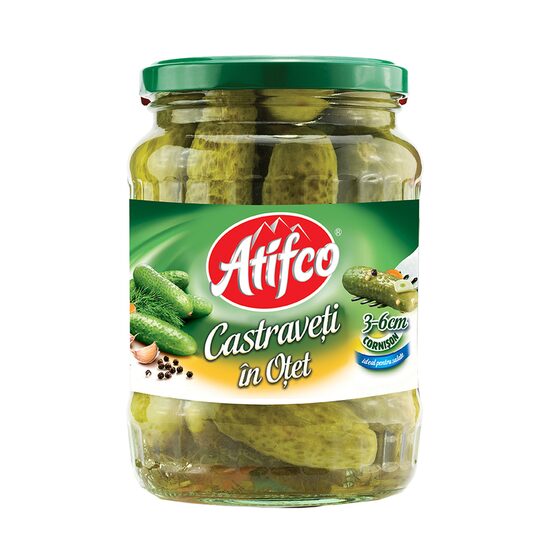 Castraveți in oțet 3-6 cm, Atifco, 720g