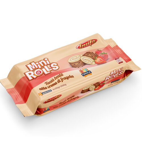 Mini rulada cu crema de capsuni Insifa, 50g