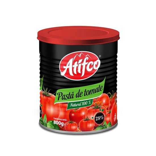 Pastă de tomate 28%, Atifco, cutie, 800g