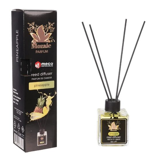 Odorizant de camera cu betisoare, Mozaic, aroma de ananas, 100 ml
