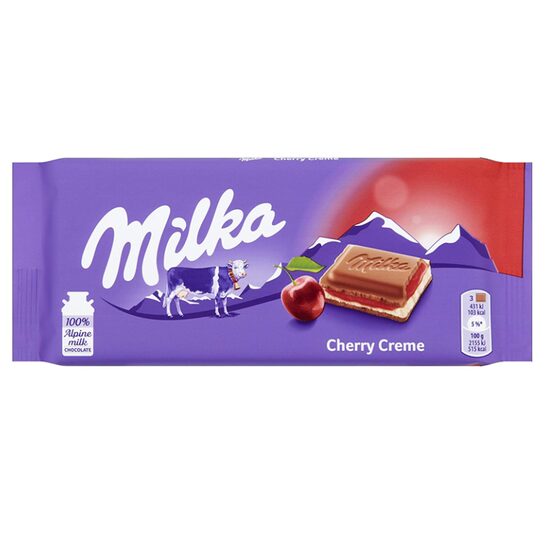 Ciocolata cu crema de visine Milka, 100 g 