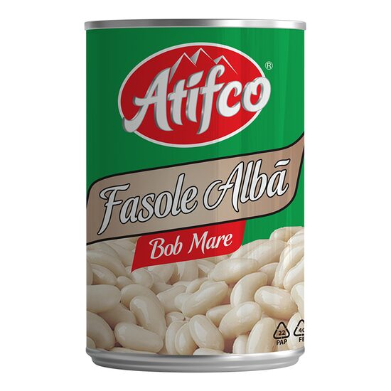 Fasole bob mare  alba, Atifco, cutie, 400g