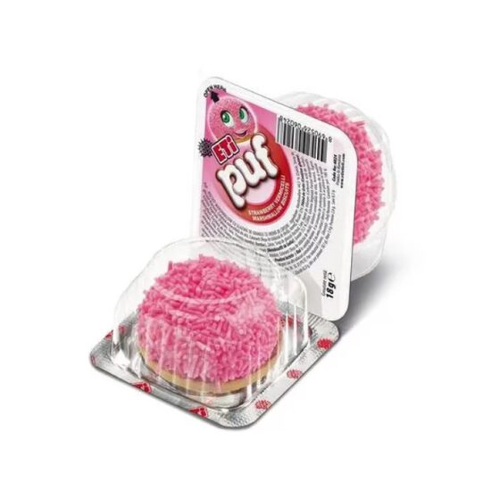 Biscuiti cu spuma de capsuni Eti Puf 18g