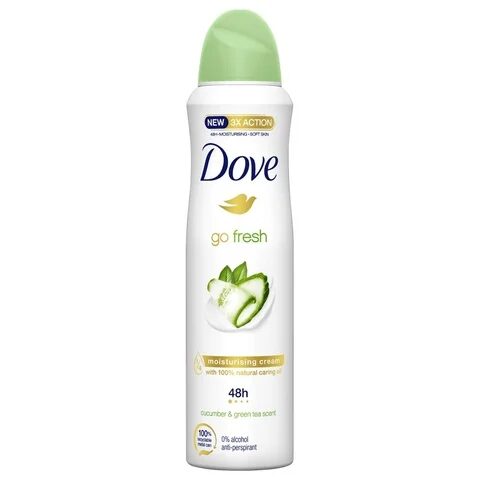 Spray antiperspirant Dove Go Fresh, ceai verde si castravete, 200ml