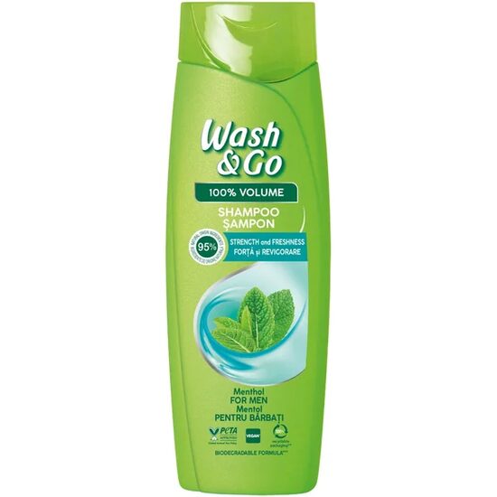 Sampon Wash&Go cu extract de menta, 360 ml