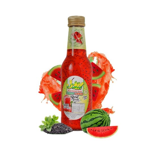 Suc Jolly cu seminte de busuioc, pepene verde si capsuni, 250ml, SGR